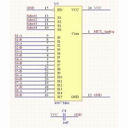 Analog Multiplexer, 16 Channel, CD74HC4067, SSOP24