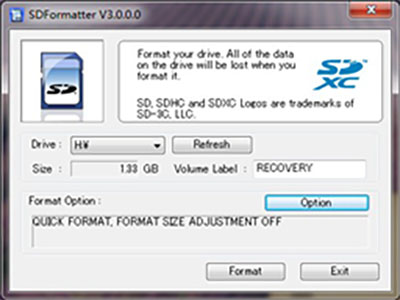 OrangePi Getting Started - SD Formatter