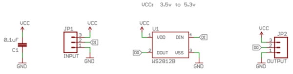 Schematic for WS2812 RGB LED Breakout board