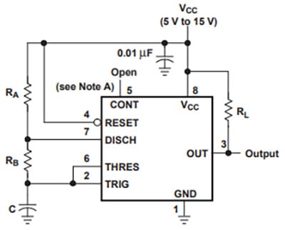 555 Timer in Astable configuration
