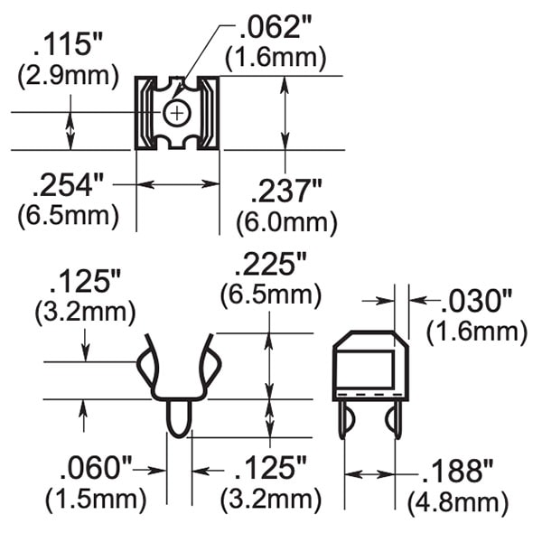 Fuse Holder / Clip 5mm dimensions