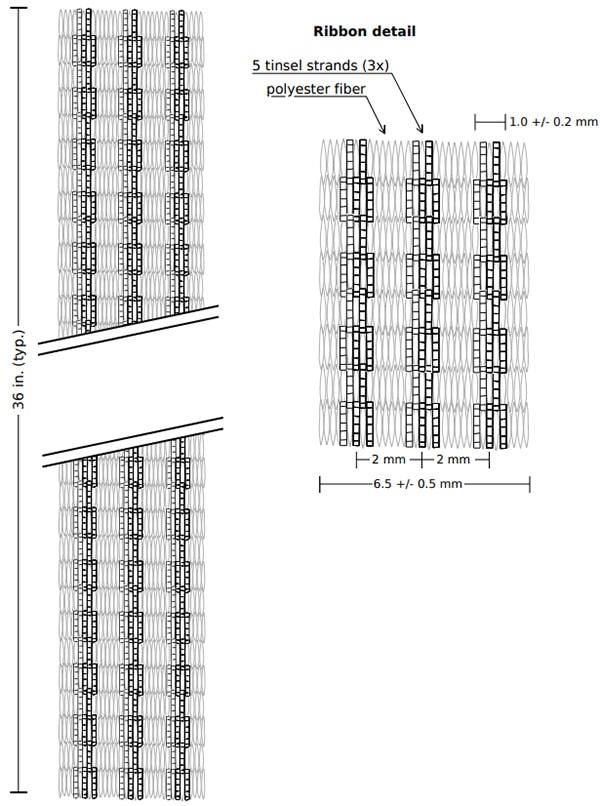 Conductive Ribbon Dimensions