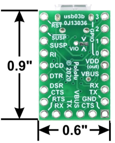 PPPOL1317_USB-to-Serial_Adapter_Carrier_CP2102N_Dimensions
