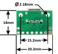 USB 2.0 Type-C Connector Breakout Board Dimensions