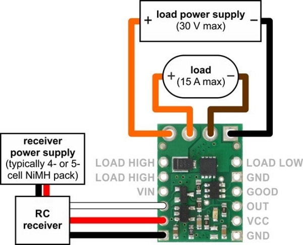 RC Switch with Medium Low-Side MOSFET how to connect