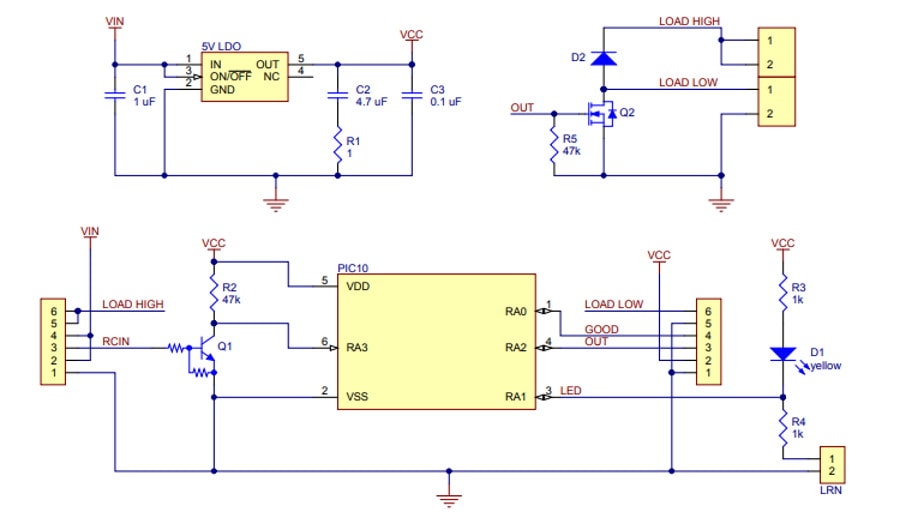 RC Switch with Medium Low-Side MOSFET Schematic