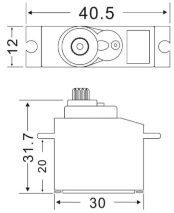 FT1117M-FB Mini Servo Dimensions Drawing
