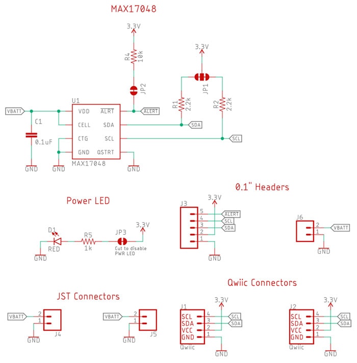 PPSPX-17715_Fuel_Gauge_LiPo_Monitor_Qwiic_MAX17048_Schematic