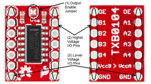 TXB0104 Breakout Board Pin Out