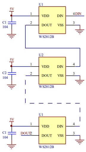 WS2812B Typical Application Circuit